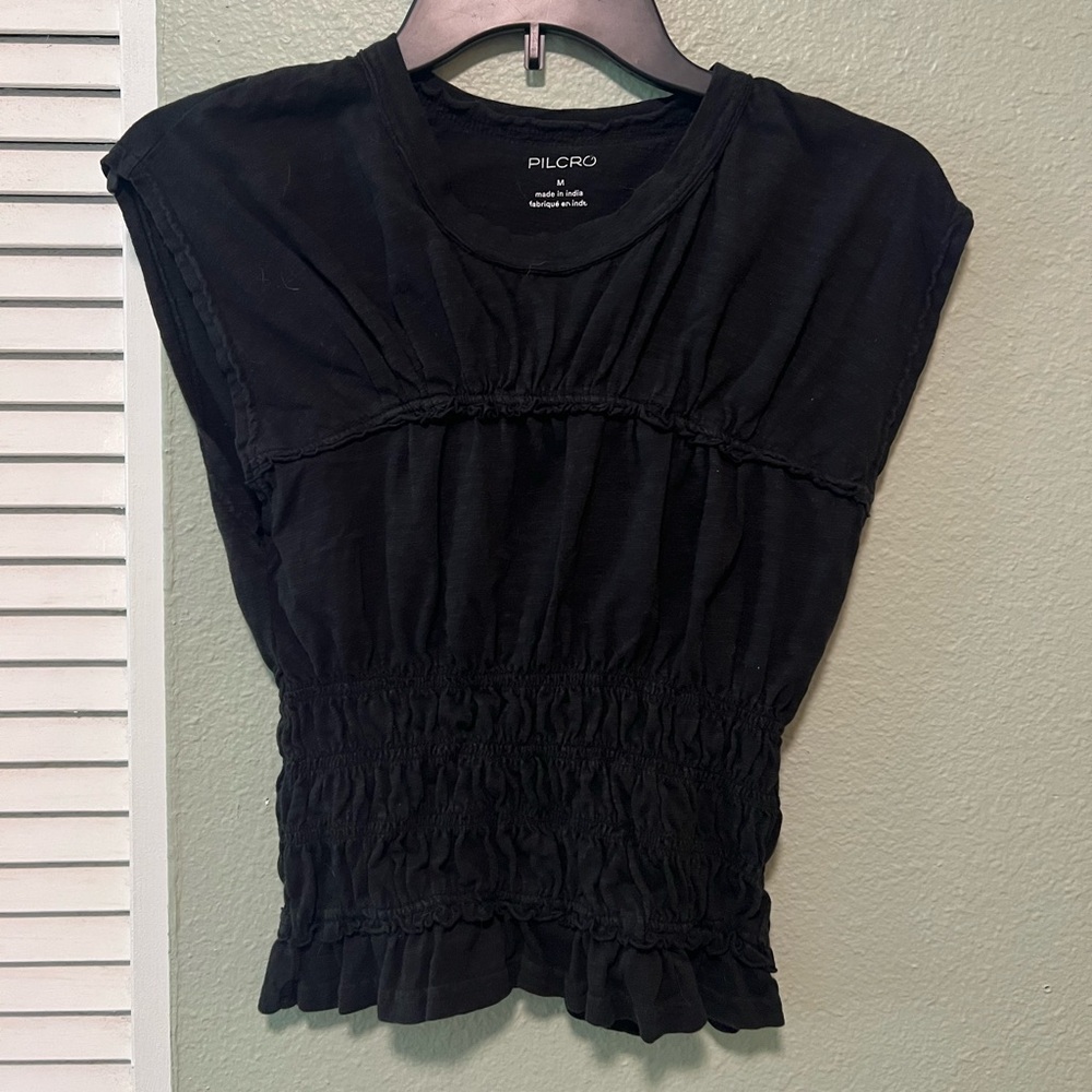 Pilcro Black Ruched Women's Blouse